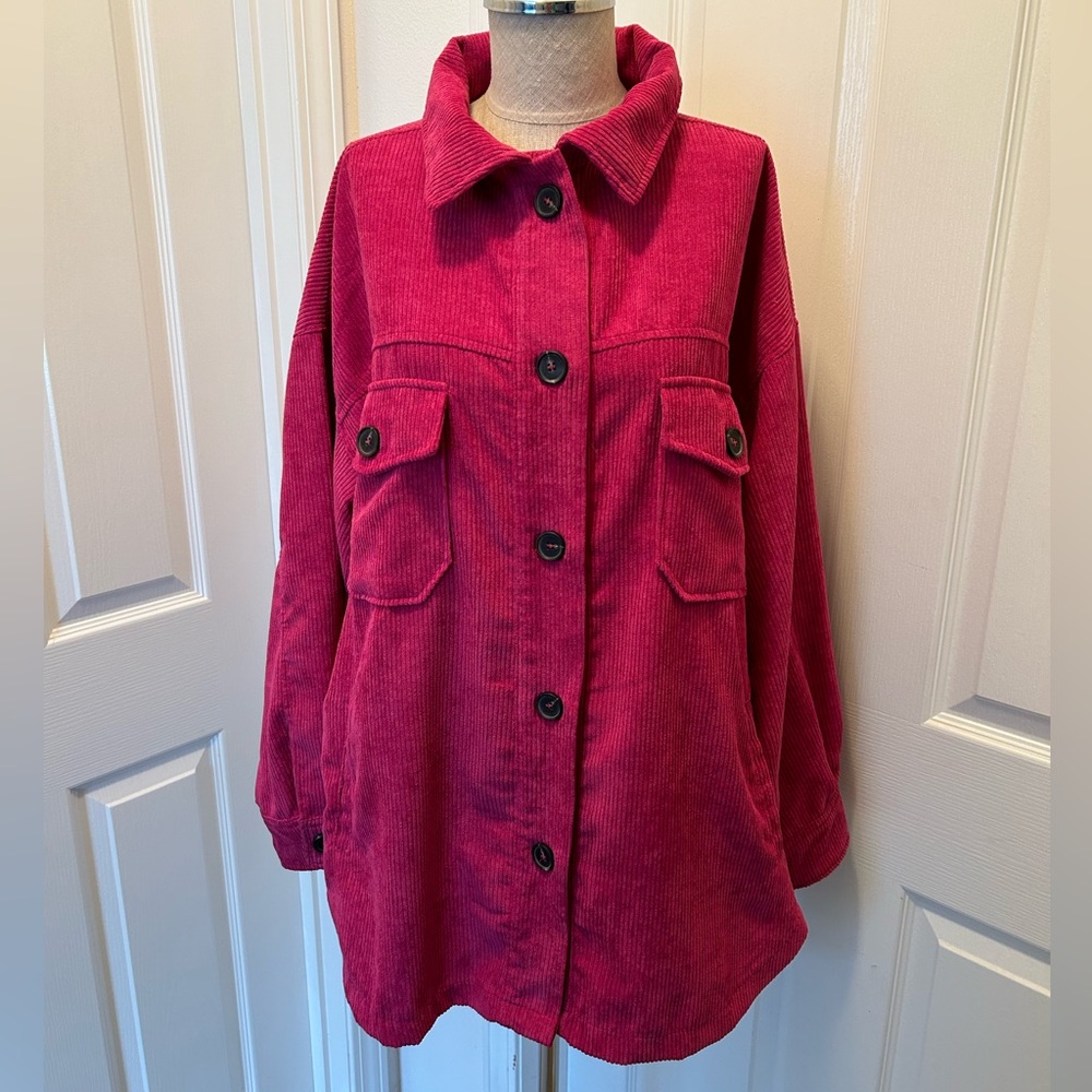 Magenta corduroy jacket